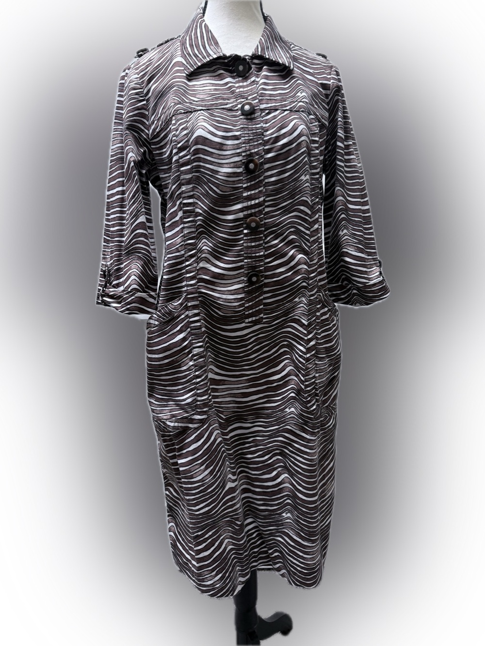 TORY BURCH animal stripes safari dress